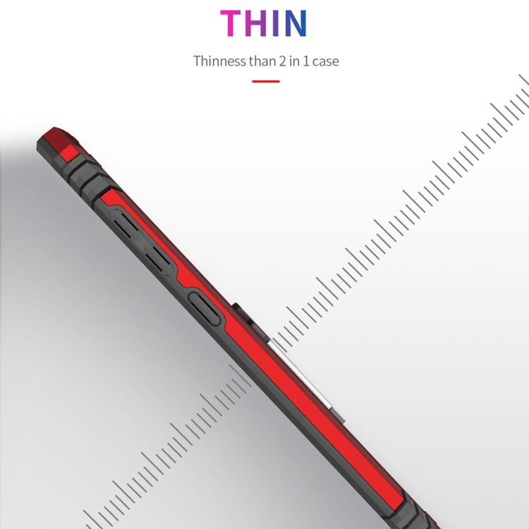 適用於三星 Galaxy A70 TPU + PC 軍士盔甲防摔保護殼，帶360度旋轉支架