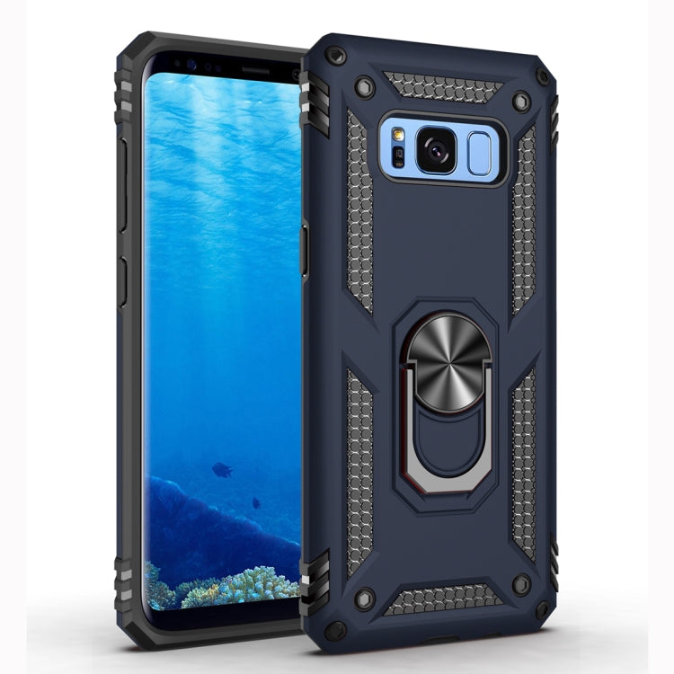 適用於三星 Galaxy S8 Plus TPU + PC 軍士盔甲防摔保護殼，帶360度旋轉支架