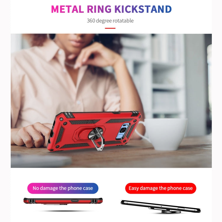 適用於三星 Galaxy S8 TPU + PC 軍士盔甲防摔保護殼，帶360度旋轉支架