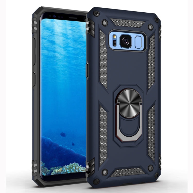 適用於三星 Galaxy S8 TPU + PC 軍士盔甲防摔保護殼，帶360度旋轉支架