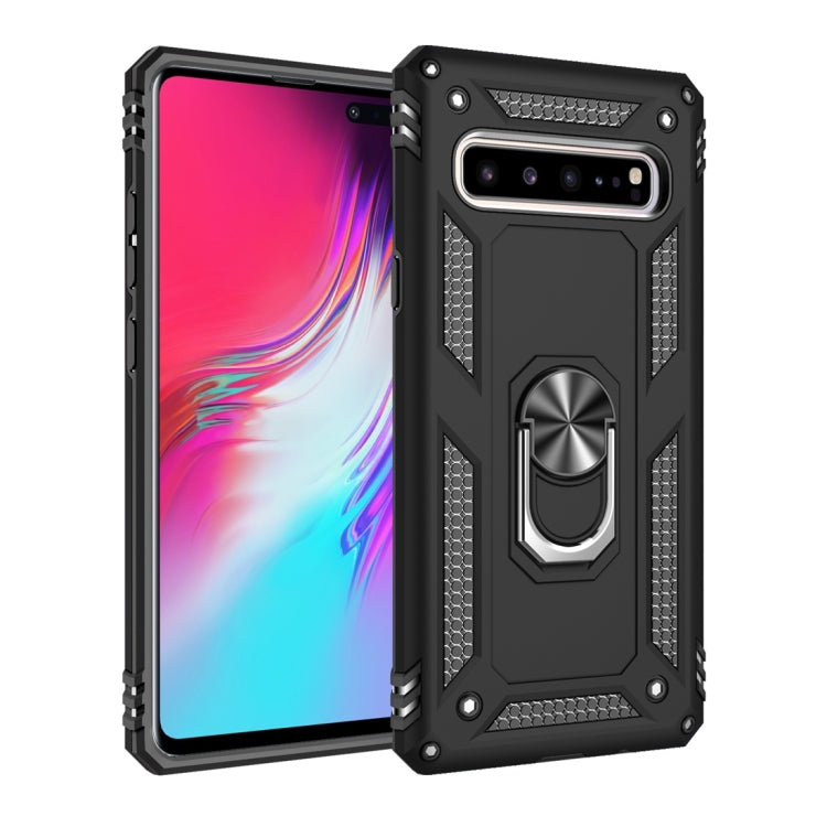 適用於三星 Galaxy S10 5G TPU + PC 軍士盔甲防摔保護殼，帶360度旋轉支架