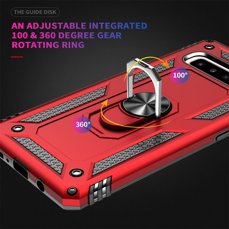 適用於三星 Galaxy S10 5G TPU + PC 軍士盔甲防摔保護殼，帶360度旋轉支架