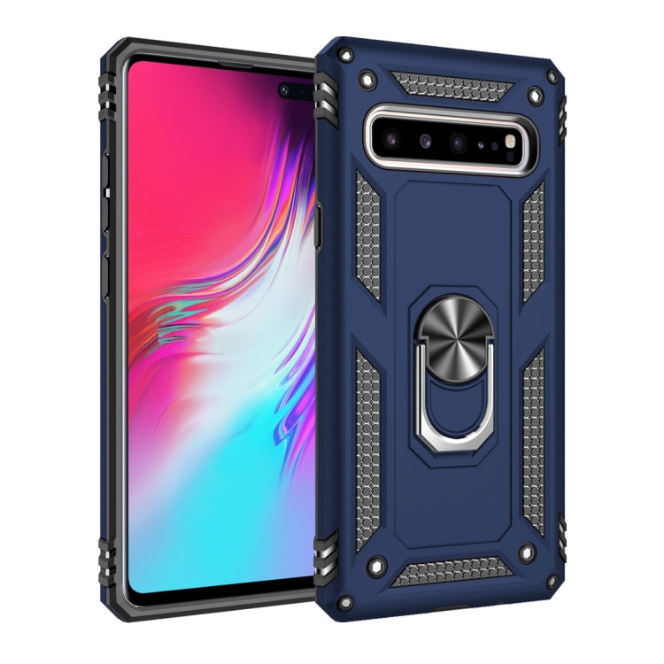 適用於三星 Galaxy S10 5G TPU + PC 軍士盔甲防摔保護殼，帶360度旋轉支架