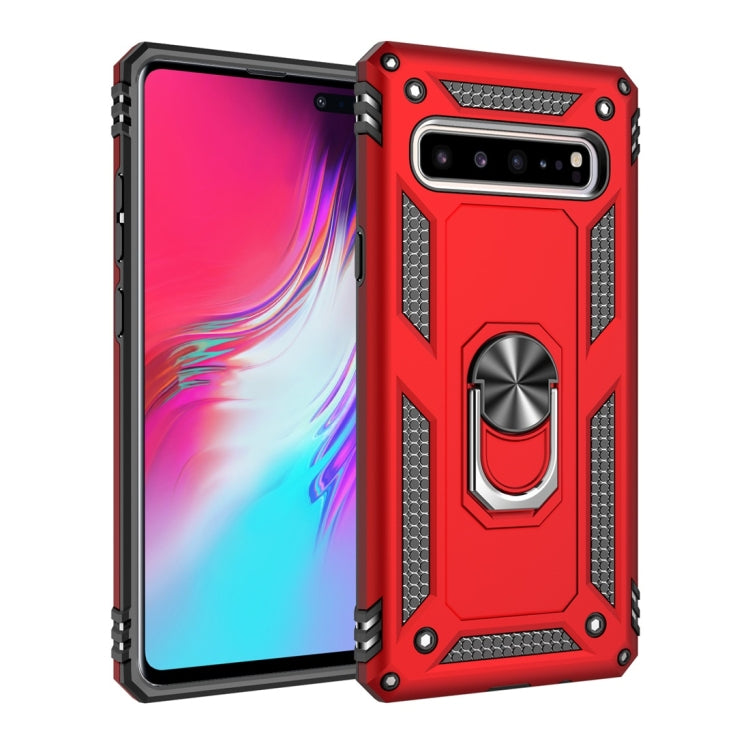 適用於三星 Galaxy S10 5G TPU + PC 軍士盔甲防摔保護殼，帶360度旋轉支架