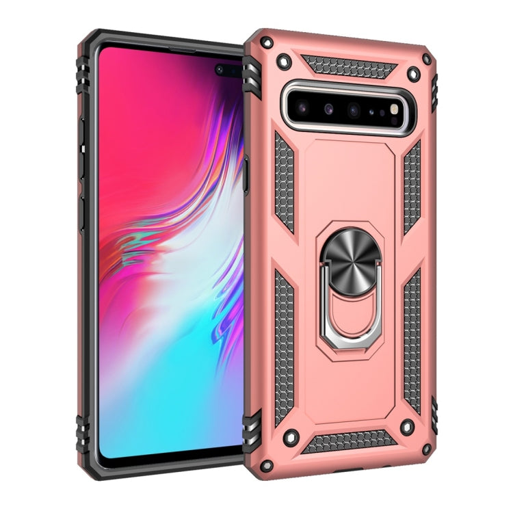 適用於三星 Galaxy S10 5G TPU + PC 軍士盔甲防摔保護殼，帶360度旋轉支架