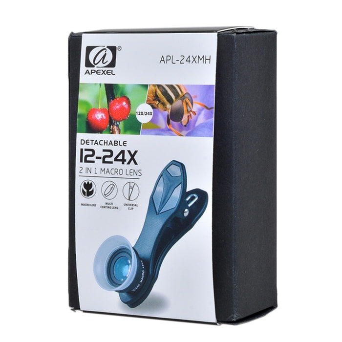 APEXEL 二合一通用外置12/24倍微距手機鏡頭帶遮光罩