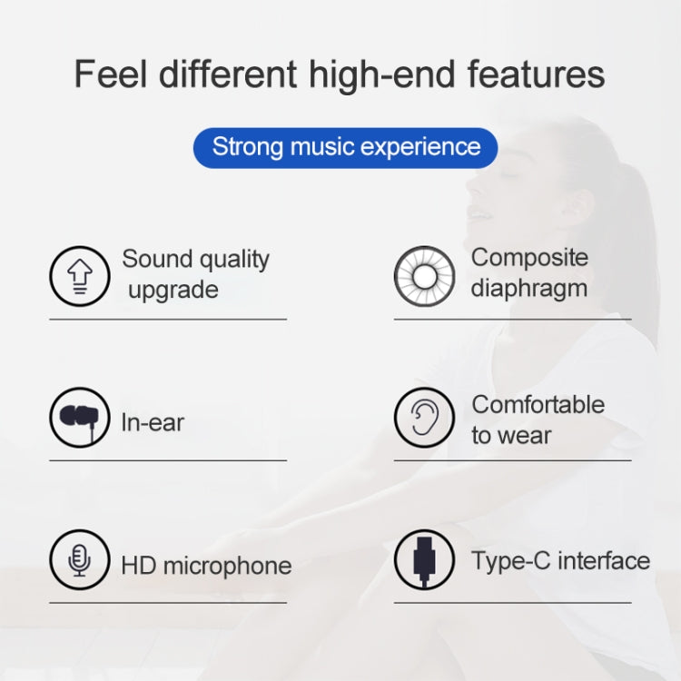 Type-C接口重低音入耳式有線耳機 帶麥