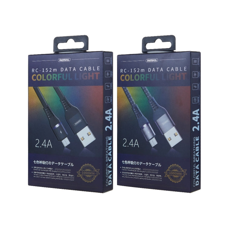 REMAX RC-152M 1m 2.4A USB 轉 Micro USB 七彩呼吸燈數據線