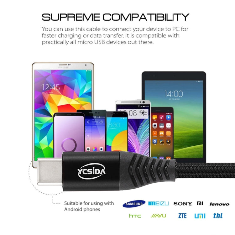 尼龍編織數據線 USB to Type-C 數據快充線 1.2m