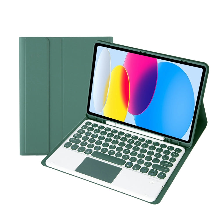 For iPad 11 2025 / 10th Gen 10.9 2022 YA10B-A Lambskin Texture Bluetooth Touch Keyboard Leather Tablet Case with Pen Slot