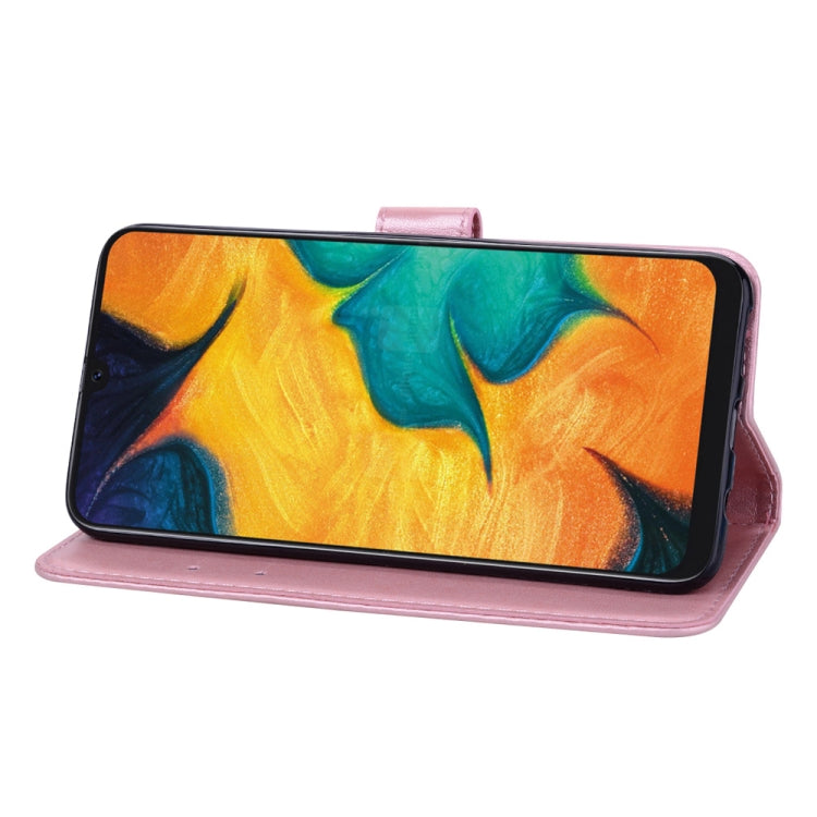 適用於三星 Galaxy A30 / A20 玫瑰壓紋左右翻蓋皮套 帶支架&卡槽&錢包