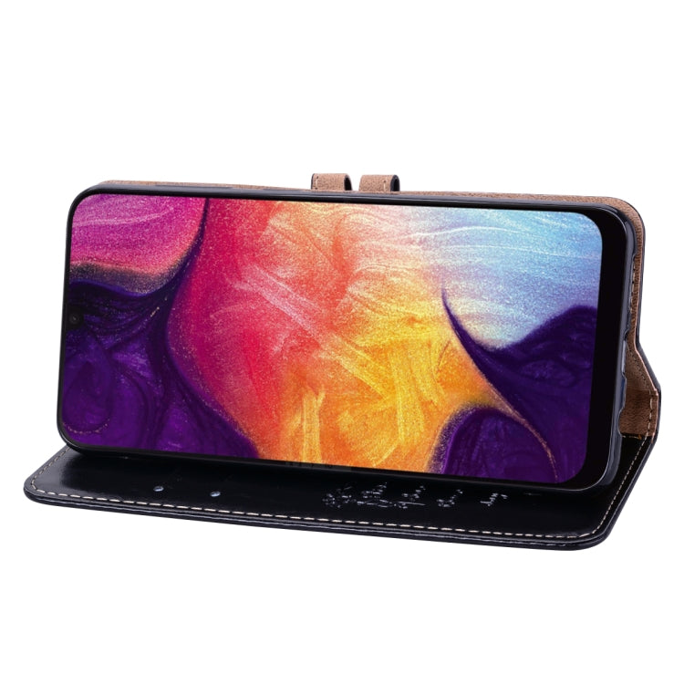 適用於三星 Galaxy A50 商務款油蠟紋左右翻蓋皮套 帶支架&卡槽&錢包