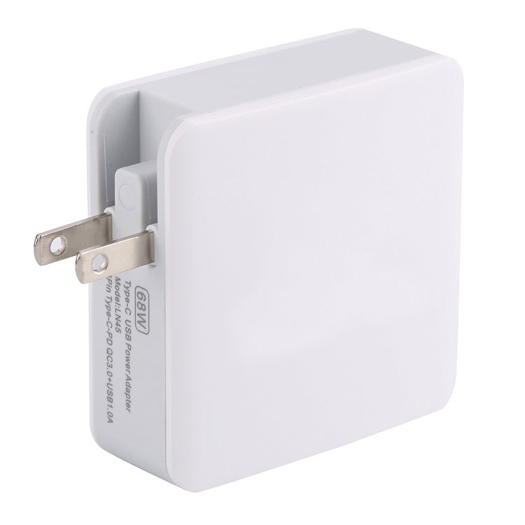 LN45 68W QC 3.0/PD Type-C+QC 3.0 USB+USB接口 可摺疊充電器，美規