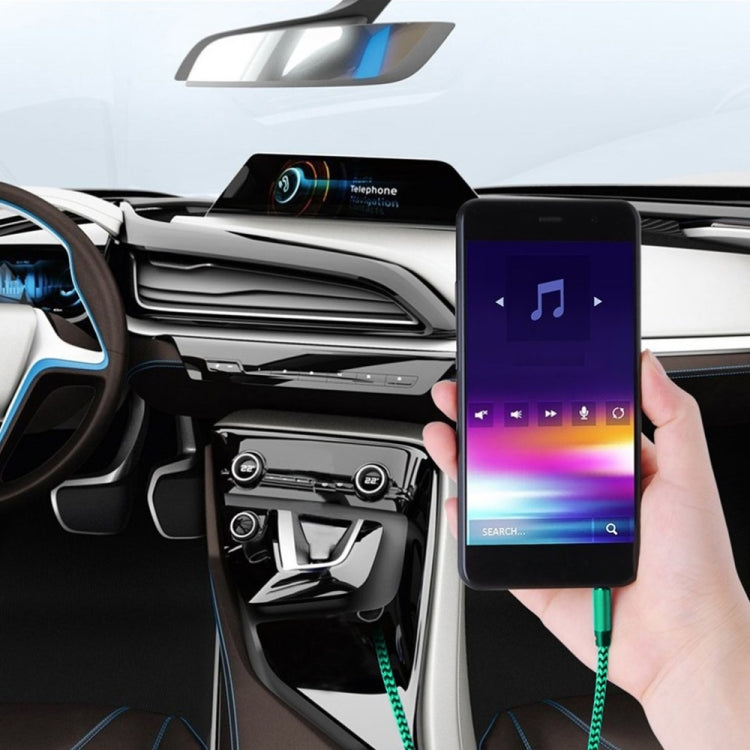 3條一賣 K10 3.5mm公頭對公頭 尼龍編織音頻線，長度：1m