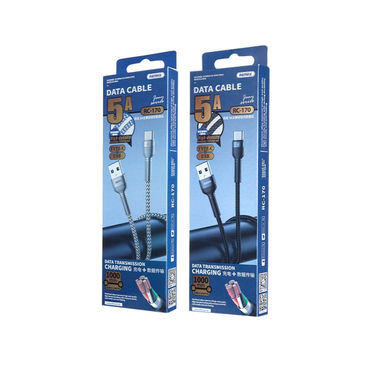 REMAX RC-170 1m 5A USB 轉USB-C / Type-C簡易鋁合金編織快充數據線