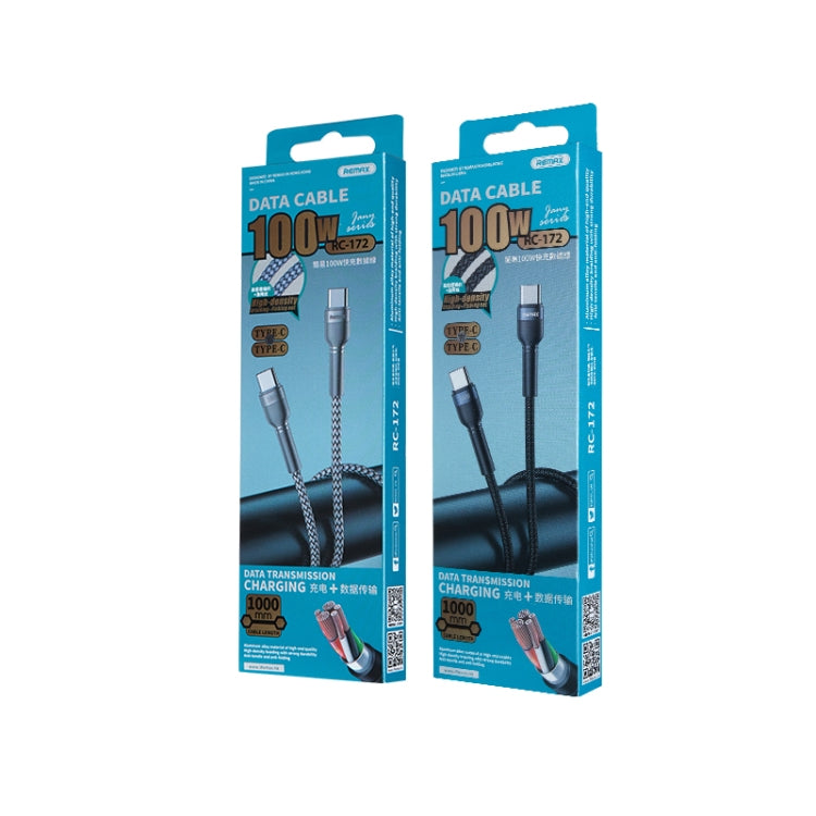 REMAX RC-172 1m PD100W Type-C 轉USB-C / Type-C簡易鋁合金編織快充數據線