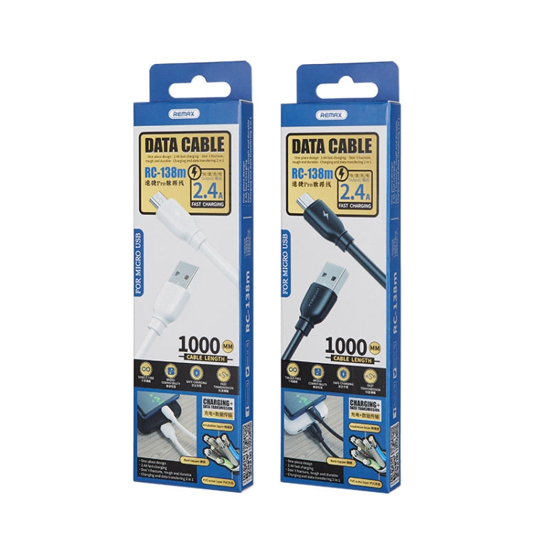 REMAX RC-138m 2.4A USB轉Micro USB 速捷Pro快充數據線，線長：1m