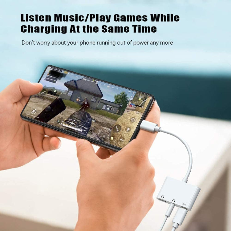 三合一 USB-C + 3.5mm + 3.5mm 轉 USB-C 充電聽歌適配器