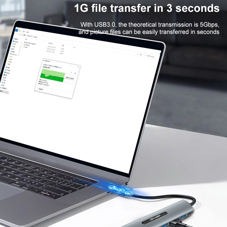 V157A 7合1 Type-C 轉 PD+3個USB 3.0+HDMI高清接口+SD&TF卡槽 多功能集線器擴展塢