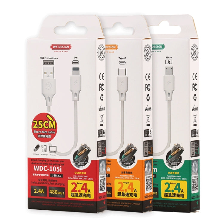 WK WDC-105m 2.4A Micro USB 全速Pro數據線，長度：25cm
