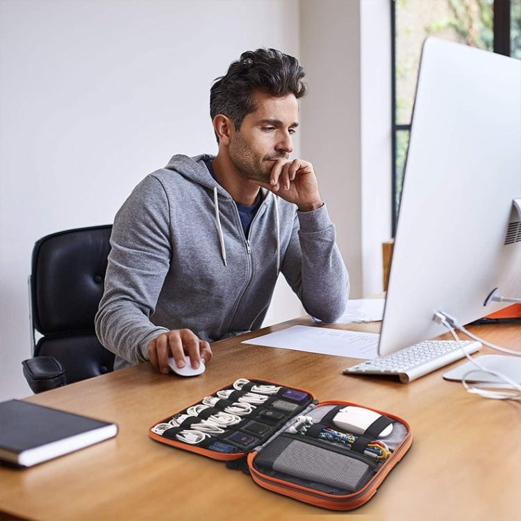 多功能數據線收納包充電器整理袋耳機盒 手提電源包 尺寸: 中號, 25 x 18 x 5cm