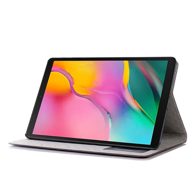 適用於三星Galaxy Tab A 10.1  T510 / T515 十字紋左右翻蓋皮套 帶支架&卡槽&錢包