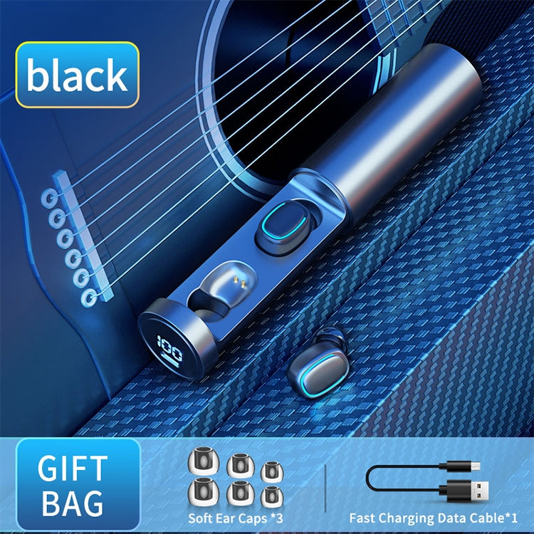 C1 藍牙5.0 TWS無線觸控數顯煙囪抽拉式藍牙耳機 帶充電倉