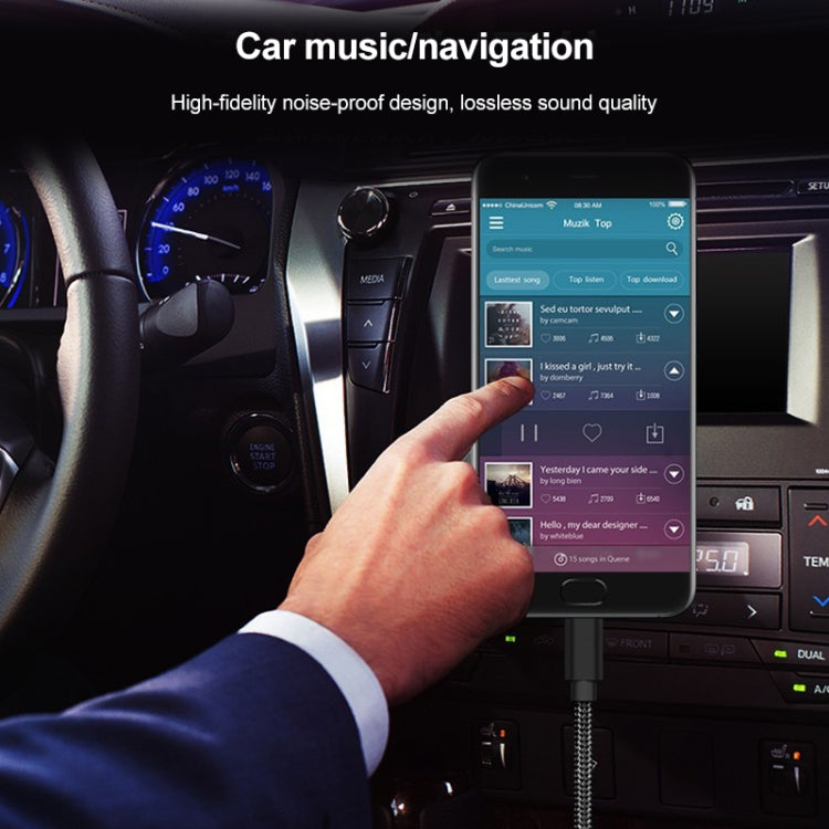 Type-C公頭 轉 3.5mm公頭 編織型音頻線, 線長：1米