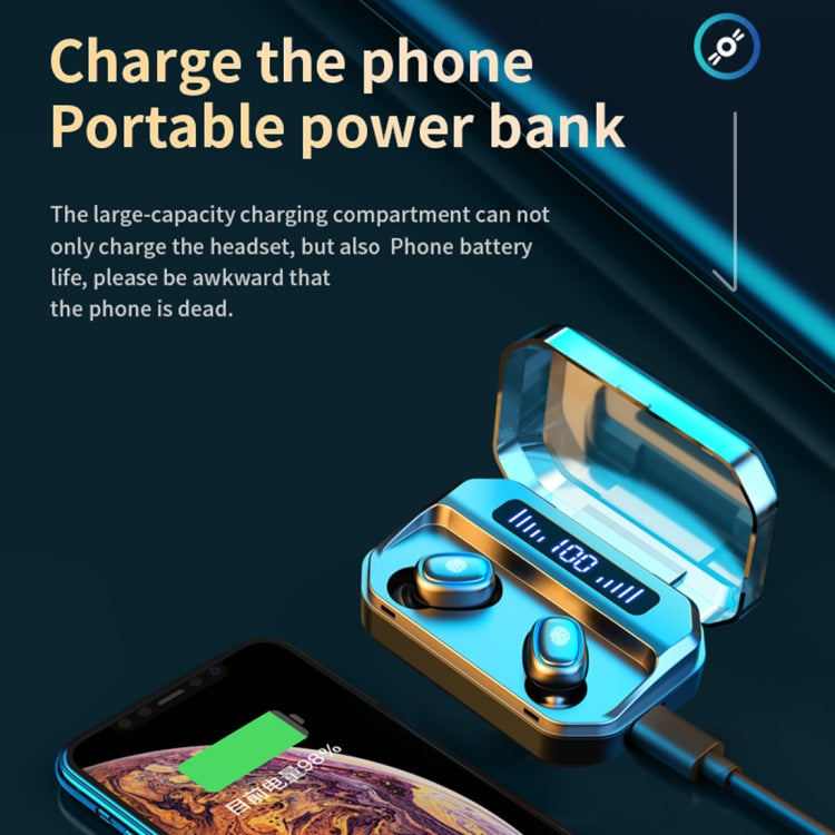 M8 藍牙5.0 TWS無線觸控數顯藍牙耳機 帶充電倉