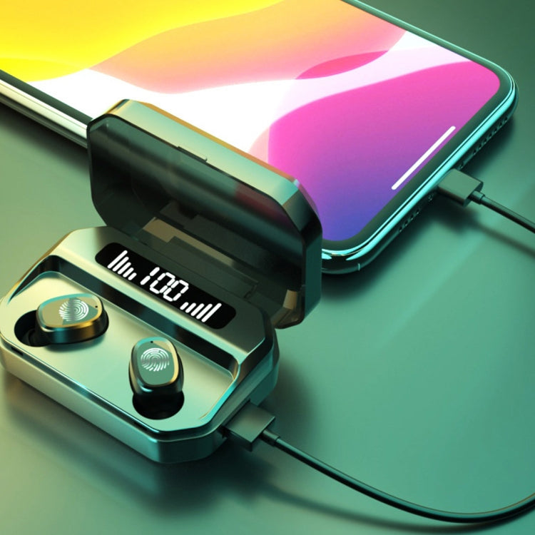 M8 藍牙5.0 TWS無線觸控數顯藍牙耳機 帶充電倉