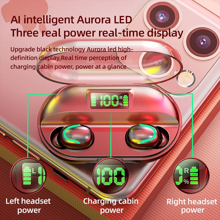 T2 藍牙5.0 TWS無線觸控數顯藍牙耳機 帶充電倉