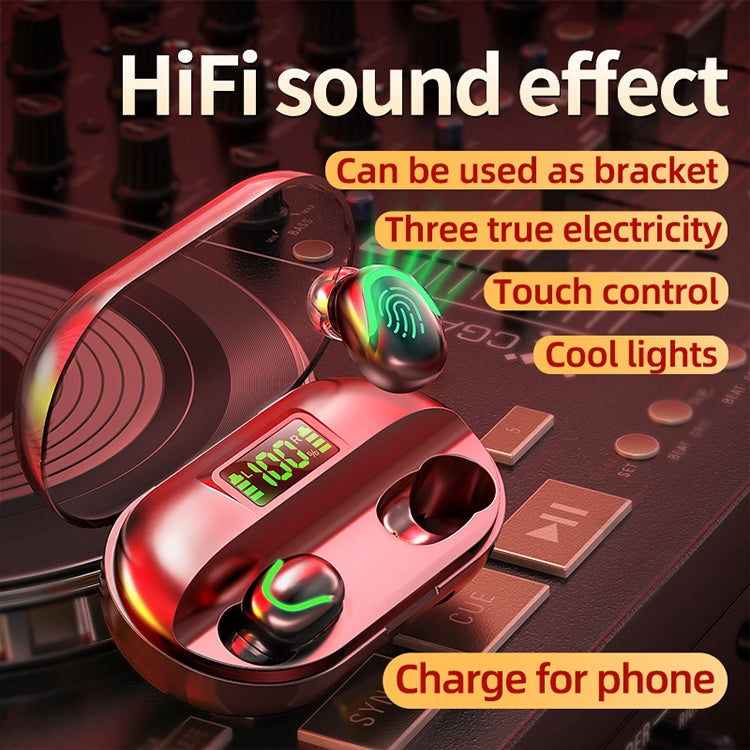 T2 藍牙5.0 TWS無線觸控數顯藍牙耳機 帶充電倉