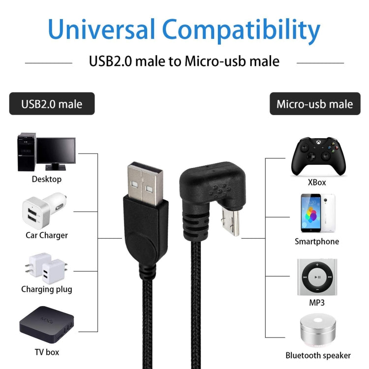 U型 Micro USB公 轉 USB公尼龍編織充電數據線