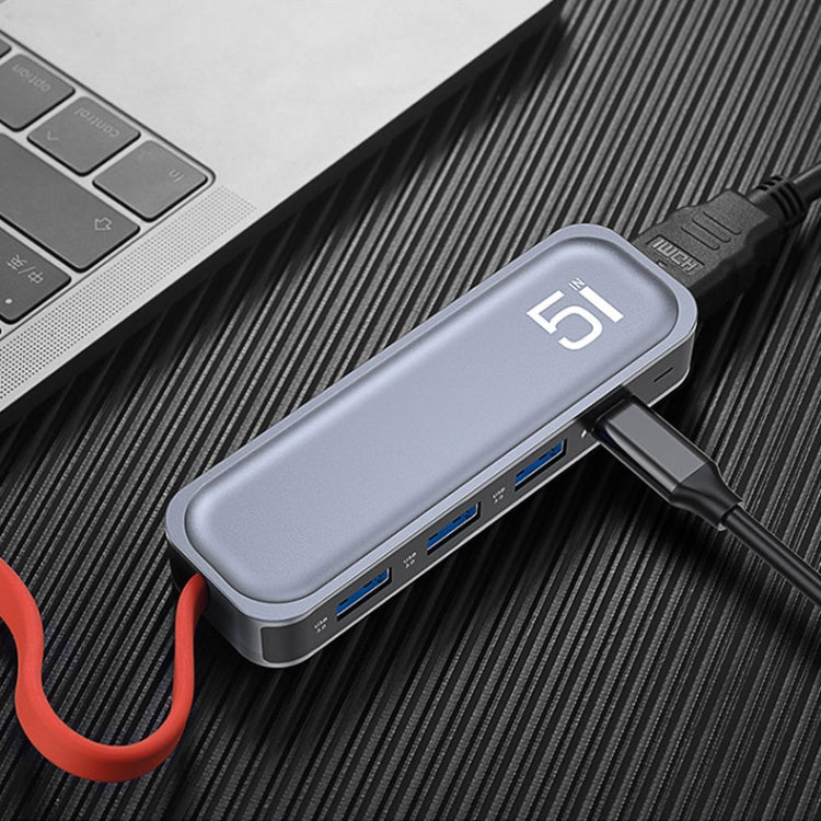 ROCK RT16 Type-C轉HDMI+USB3.0*4 五合一擴展塢