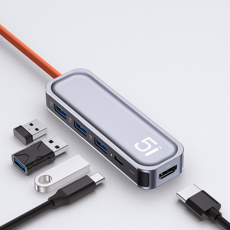 ROCK RT16 Type-C轉HDMI+USB3.0*4 五合一擴展塢