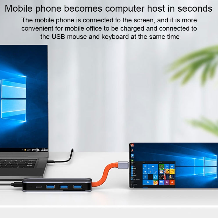 ROCK RT16 Type-C轉HDMI+USB3.0*4 五合一擴展塢