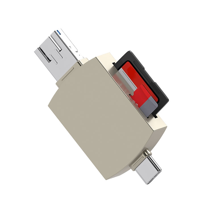 3合一 Type-C轉USB+Micro USB OTG適配器TF / SD卡讀卡器