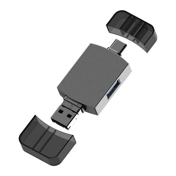 3合一 Type-C轉USB+Micro USB OTG適配器TF / SD卡讀卡器
