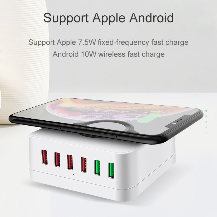 E6 7合一 多功能無線充電USB智能插座