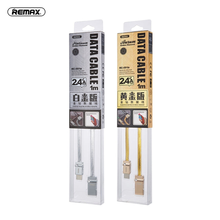 REMAX RC-091a 2.4A USB轉Type-C 金鑽數據充電線 線長：1米