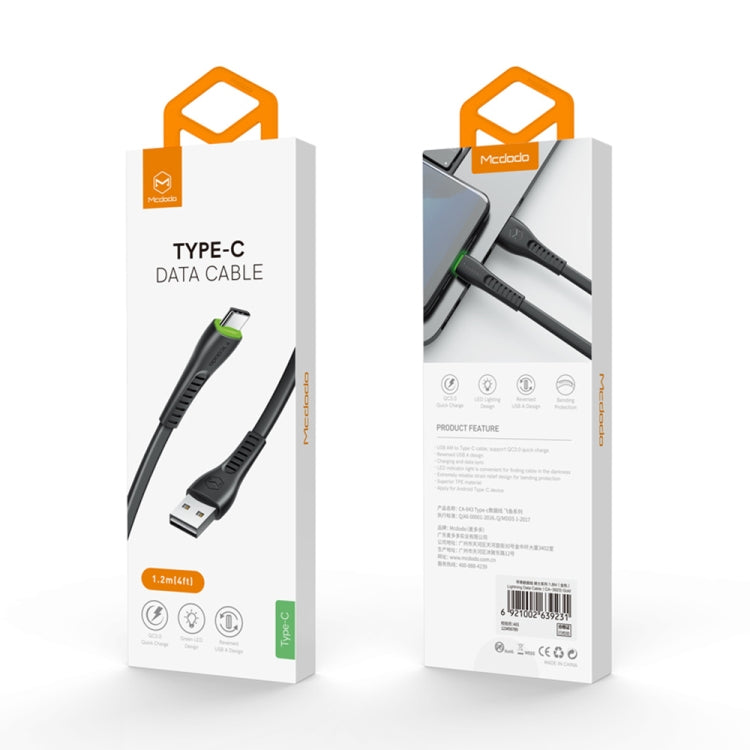 麥多多 CA-6431 飛魚系列 Type-C 轉 USB LED數據線，線長：1.2米