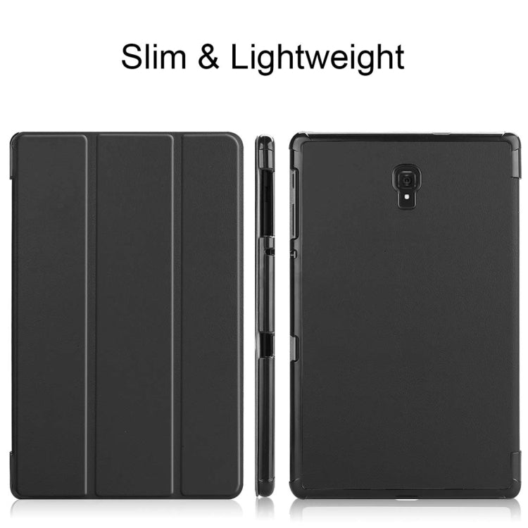 適用於三星Galaxy Tab A 10.5 / T595 & T590 卡斯特紋左右翻蓋平板皮套 帶三折支架&智能休眠功能