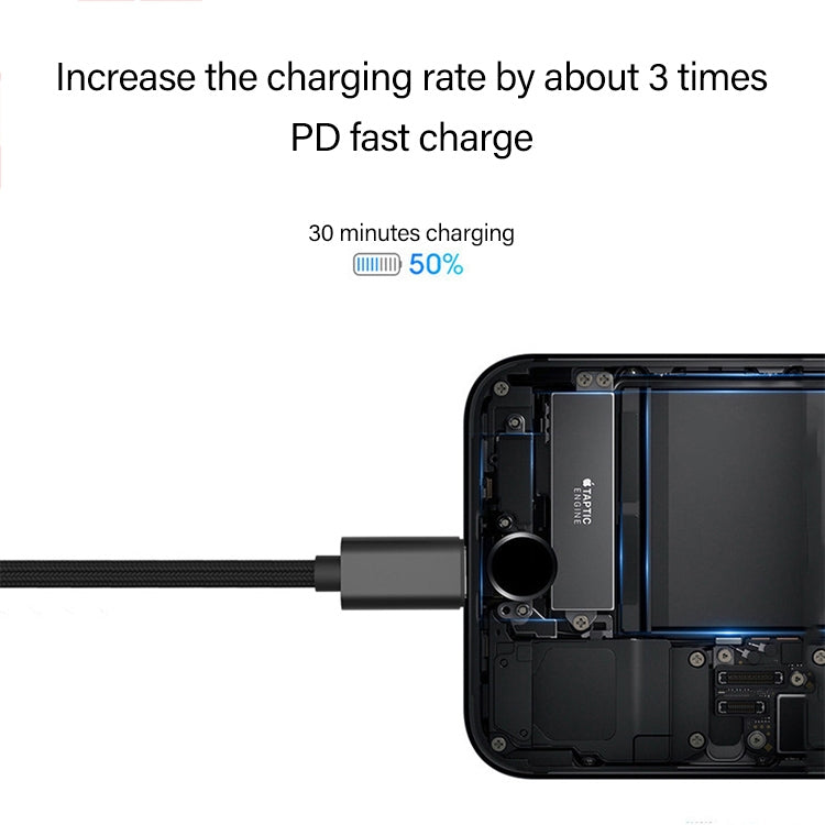 60W PD Type-C公頭轉Type-C公頭 編織數據線，線長：1m