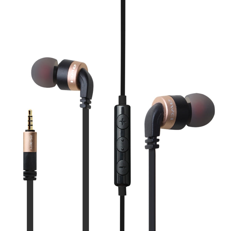 awei ES-30TY TPE 3.5mm入耳式線控耳機 線長1.2米