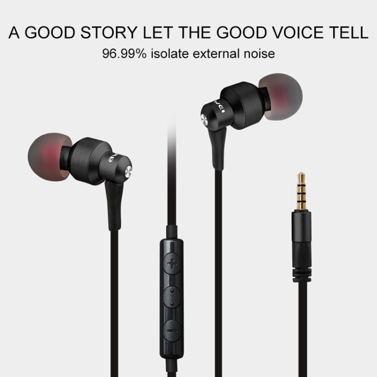 awei ES-50TY TPE 3.5mm入耳式線控耳機 線長1.2米