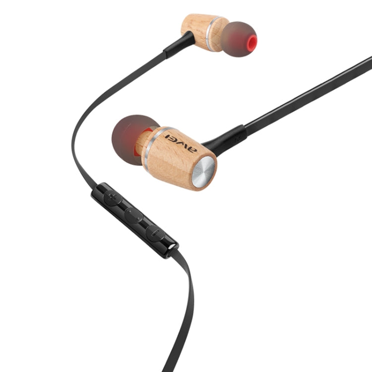 awei ES-80TY TPE 木紋3.5mm入耳式線控耳機 線長1.2米