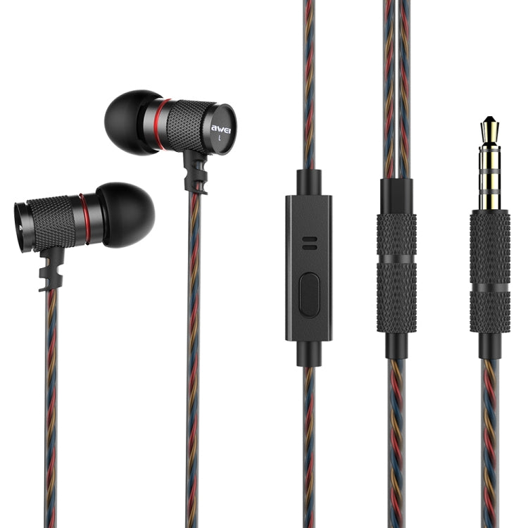 awei ES-660i TPE 編織紋3.5mm入耳式線控耳機 線長1.2米
