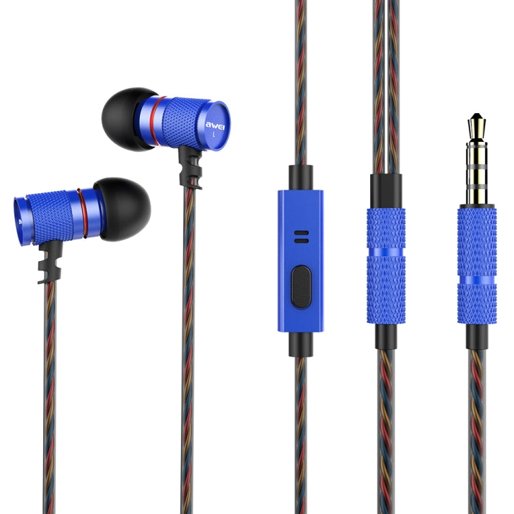 awei ES-660i TPE 編織紋3.5mm入耳式線控耳機 線長1.2米