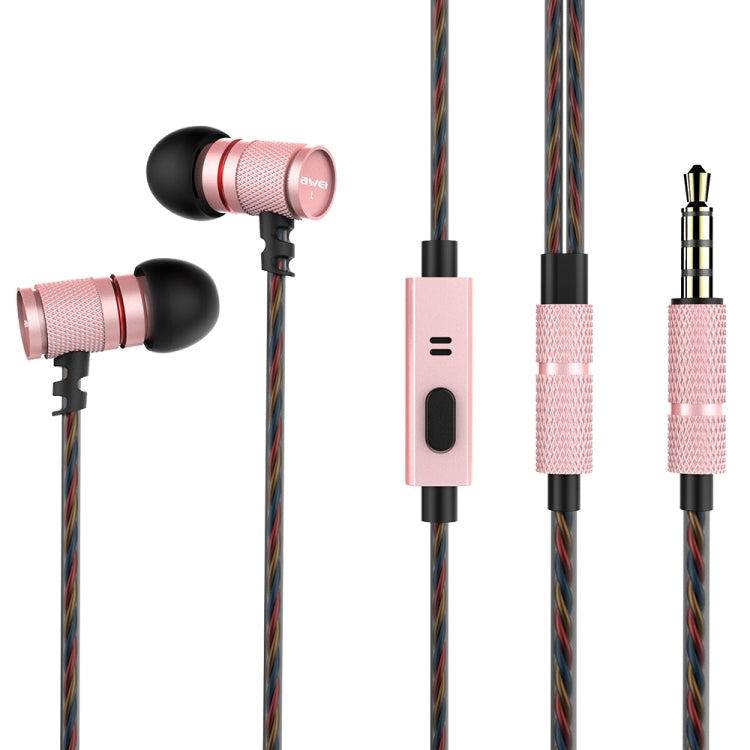 awei ES-660i TPE 編織紋3.5mm入耳式線控耳機 線長1.2米