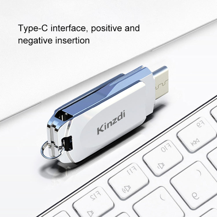 Kinzdi 32GB USB + Type-C 接口金屬旋轉U盤V8